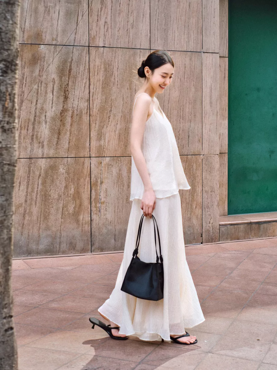 Nosbyn - Set Áo Hai Dây & Quần Dài Ống Rộng - Cami Set