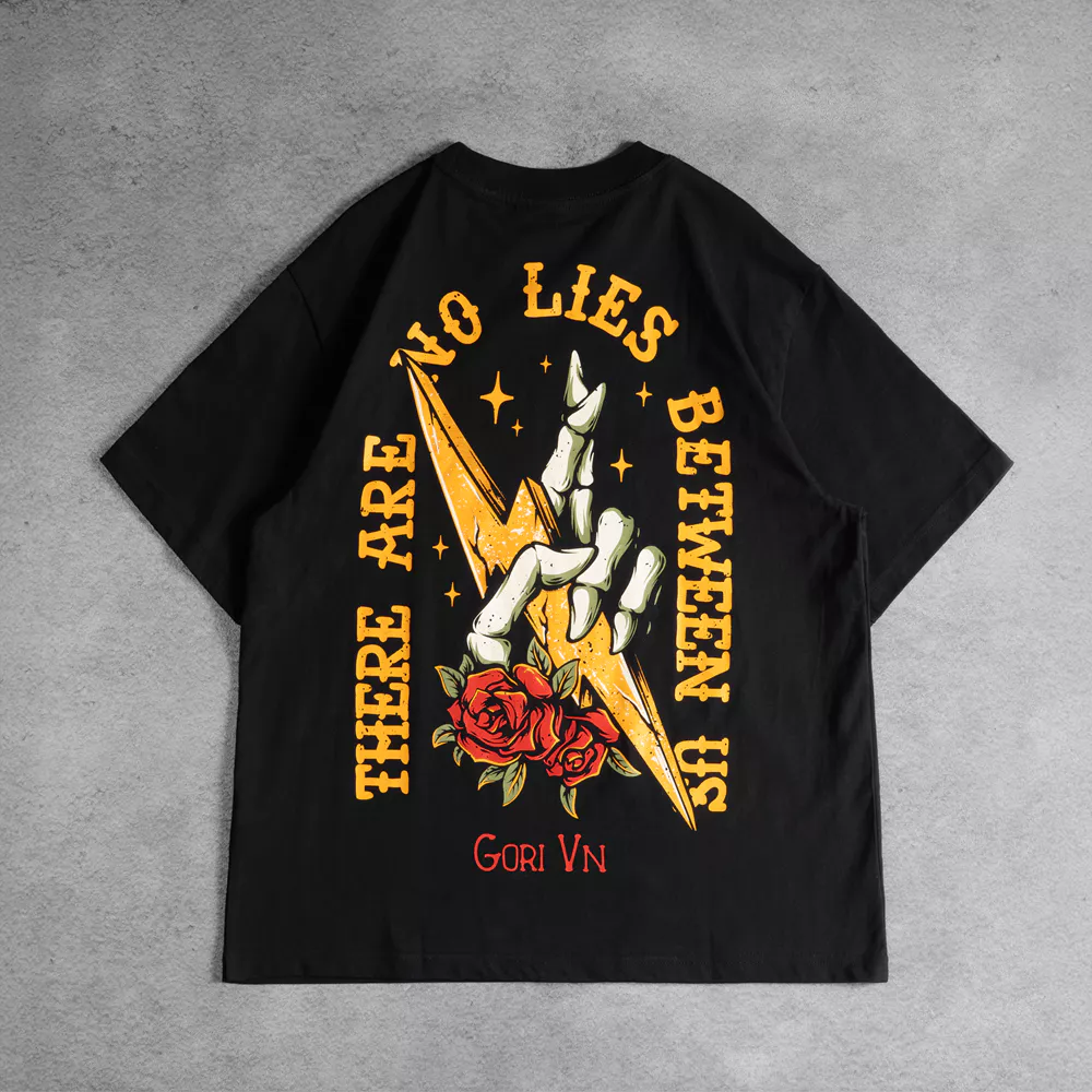 Áo Thun Tay Lỡ Oldskull Boxy Màu Đen Chất liệu Premium Cotton 100% Gori Vietnam GR399