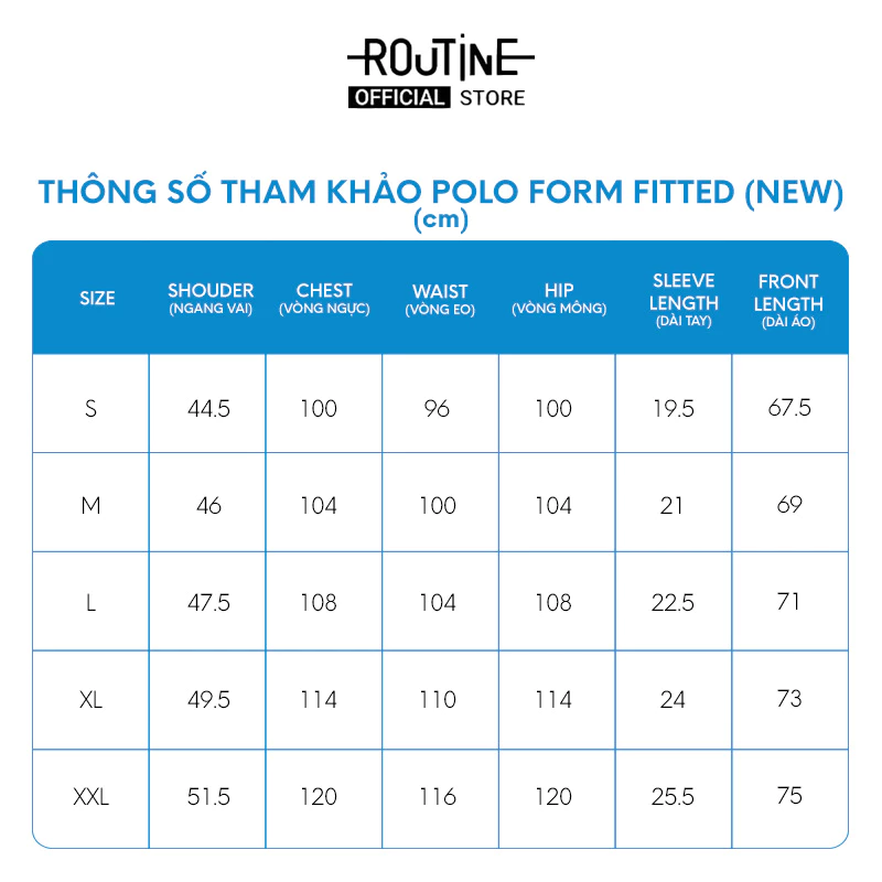 Áo Polo Tay Ngắn Nam Trơn 100% Cotton Form Fitted - Routine 10F25POL009