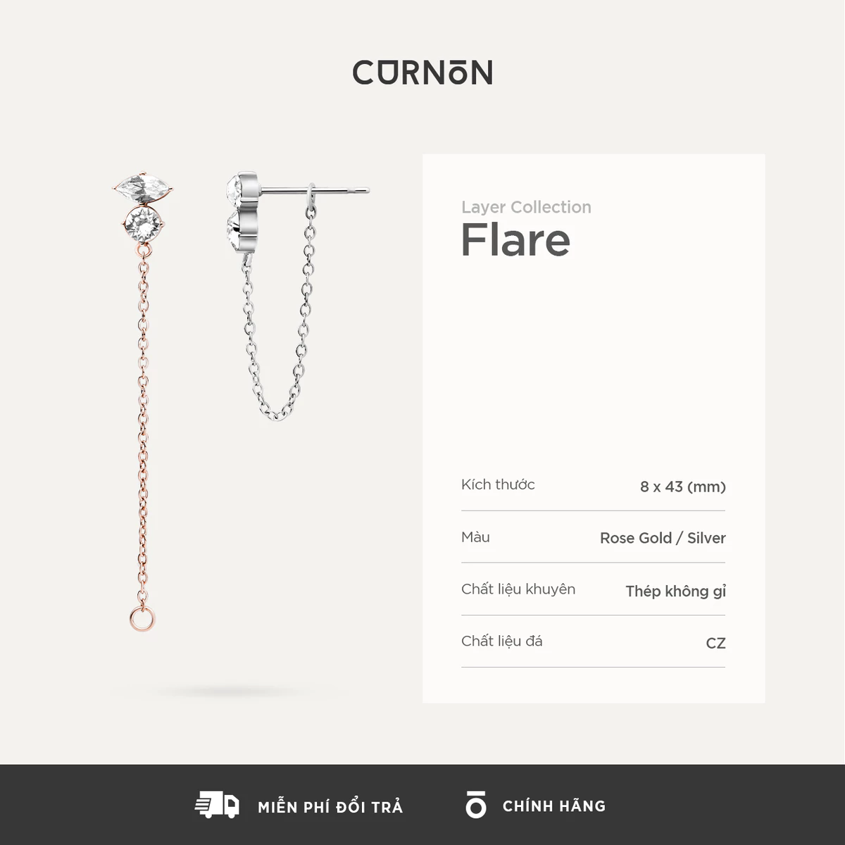 Bộ Sưu Tập Khuyên Tai Nữ Thời Trang Curnon Layer Earring Collection - Khuyên Tai Nữ Thép Không Gỉ