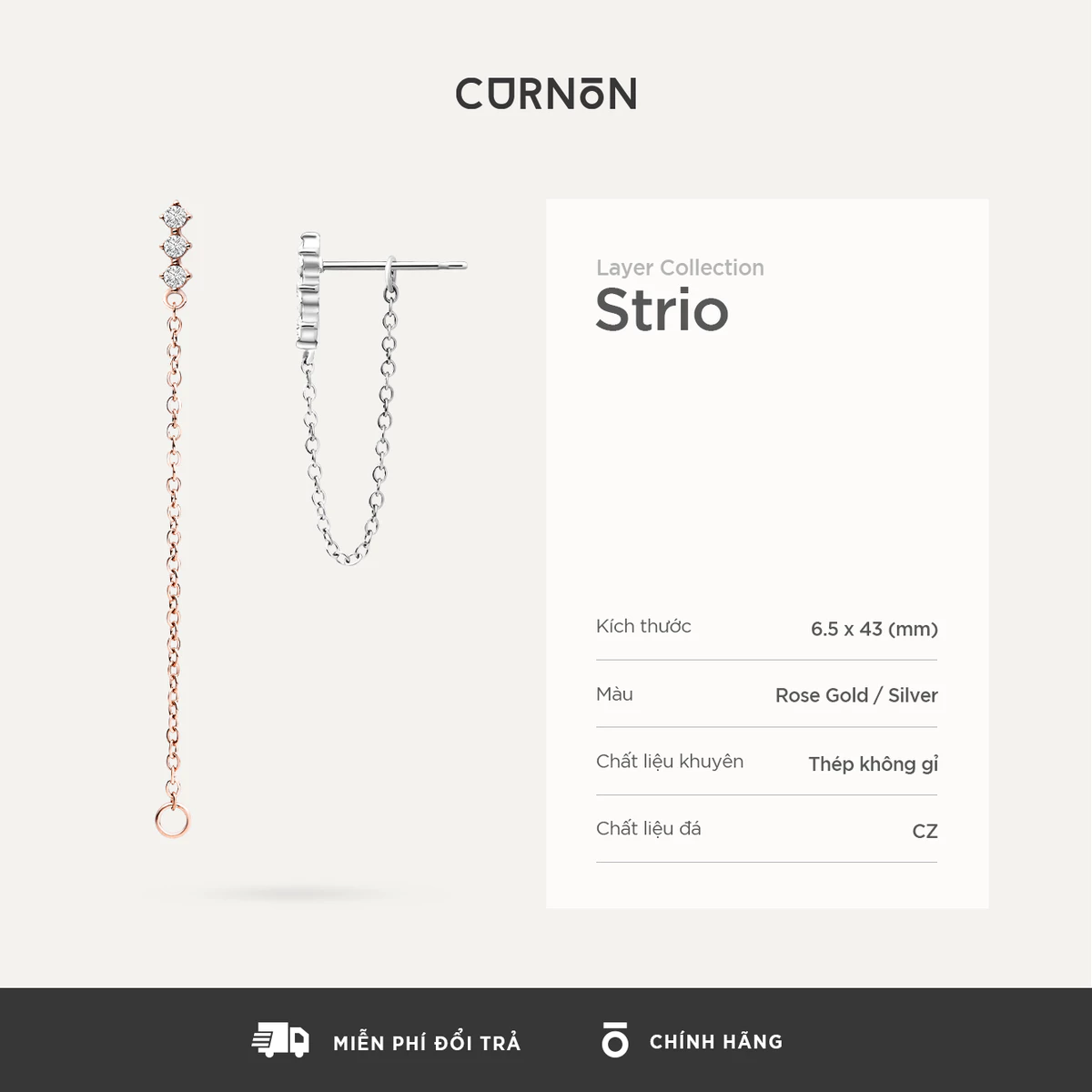 Bộ Sưu Tập Khuyên Tai Nữ Thời Trang Curnon Layer Earring Collection - Khuyên Tai Nữ Thép Không Gỉ