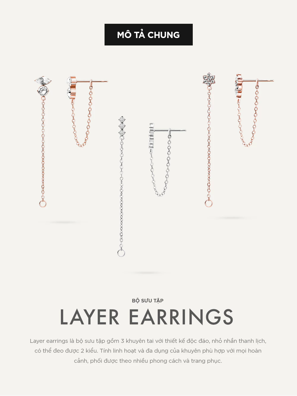 Bộ Sưu Tập Khuyên Tai Nữ Thời Trang Curnon Layer Earring Collection - Khuyên Tai Nữ Thép Không Gỉ