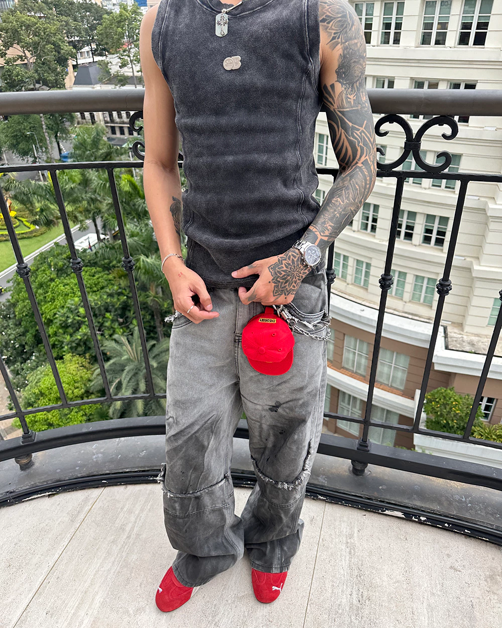 Quần Baggy Nam Nữ Denim Grit Washed Black Grey - Local Brand Chính Hãng
