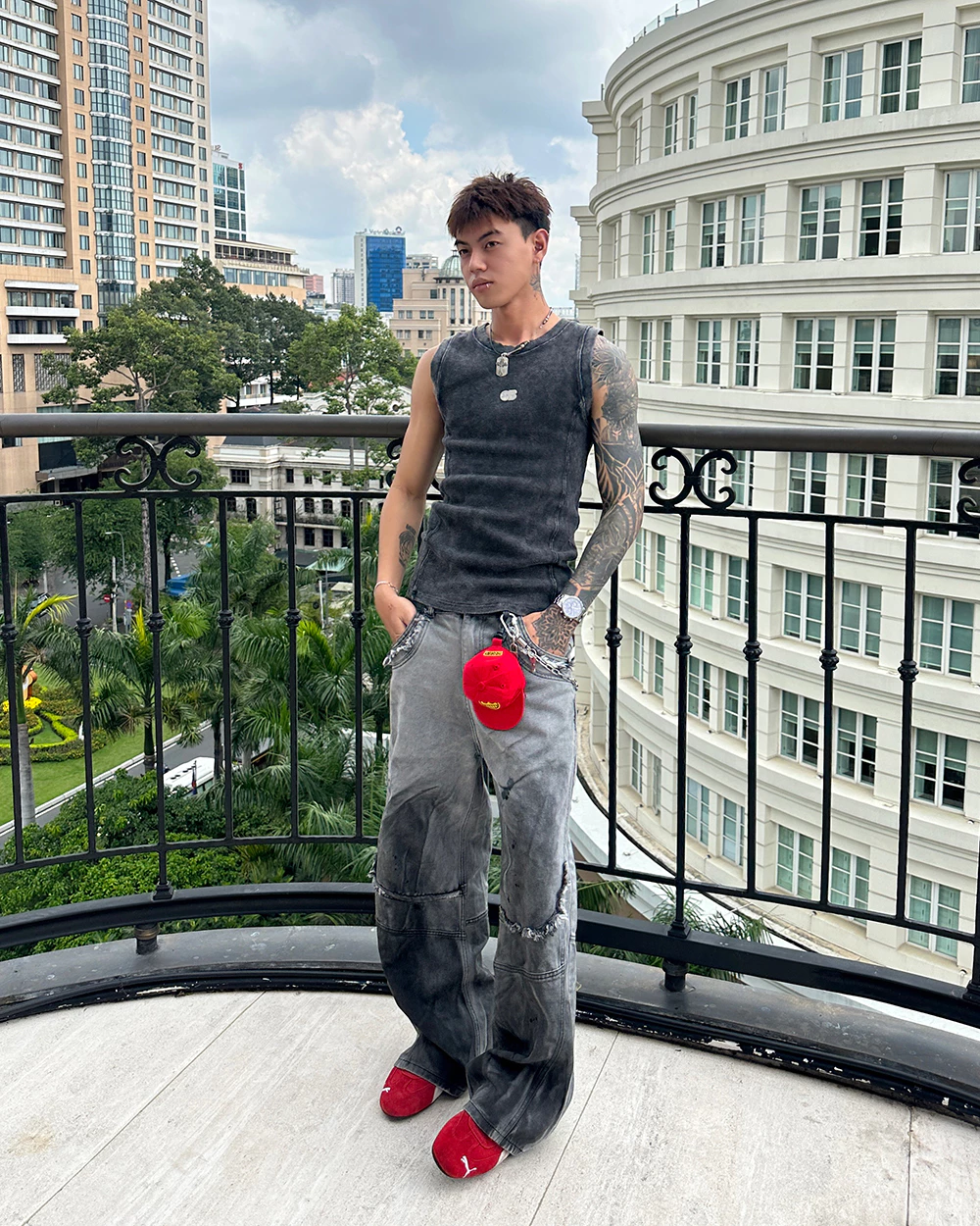 Quần Baggy Nam Nữ Denim Grit Washed Black Grey - Local Brand Chính Hãng