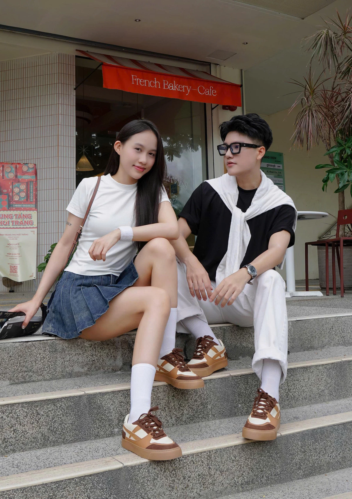 Giày Da Sneaker Nam Nữ DC39 MOCHA Dincox Shoes Đế Bằng - Microfiber Leather