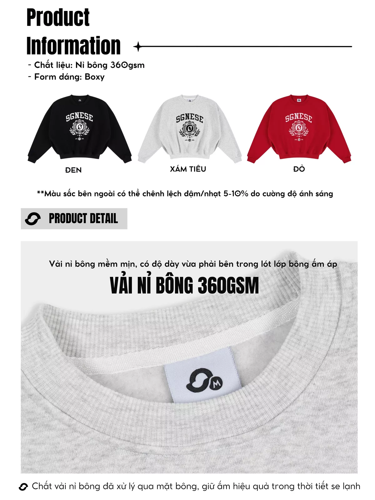Áo Sweater Outerity Saigonese Form Boxy / Nỉ Bông Dày Dặn Unisex Nam Nữ