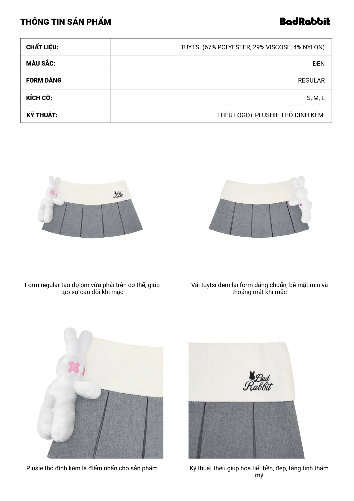Chân Váy Chillin Rabbit Skirt - Just Feel Collection - Local Brand Chính Hãng