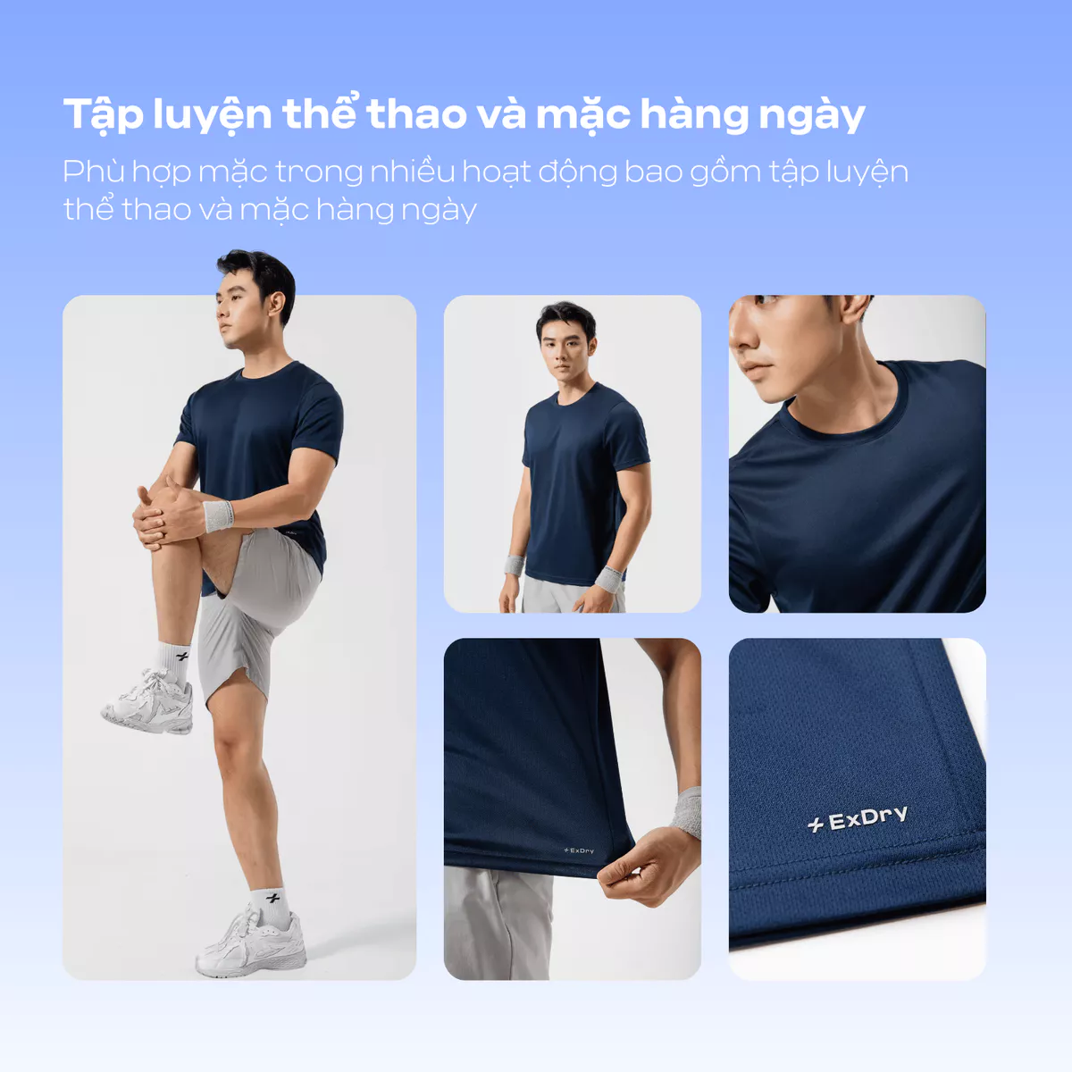 Áo thun nam thể thao tập Gym, Tennis, Pickleball Coolmate Basics thoải mái, thấm hút, nhanh khô