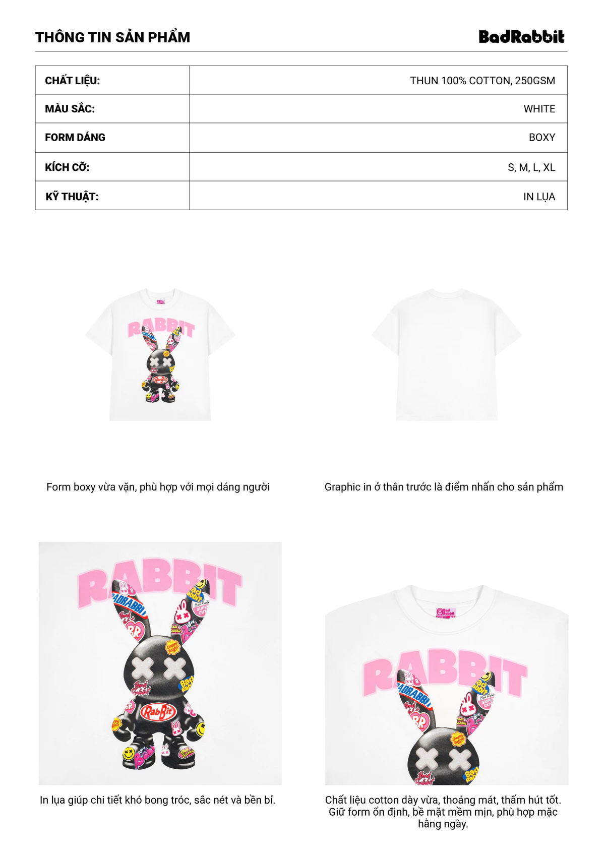 Áo Thun Deeper Boxy Rabbit Tee - Just Feel Collection - Local Brand Chính Hãng