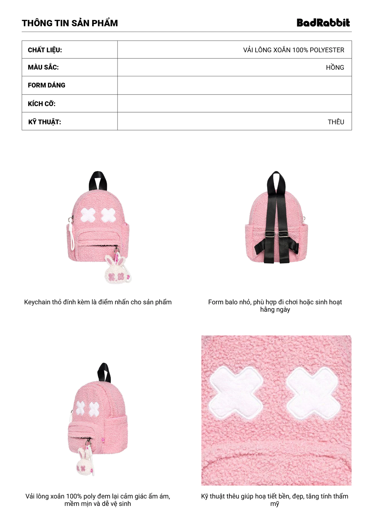 Balo Rabbit Backpack Mini - Local Brand Chính Hãng