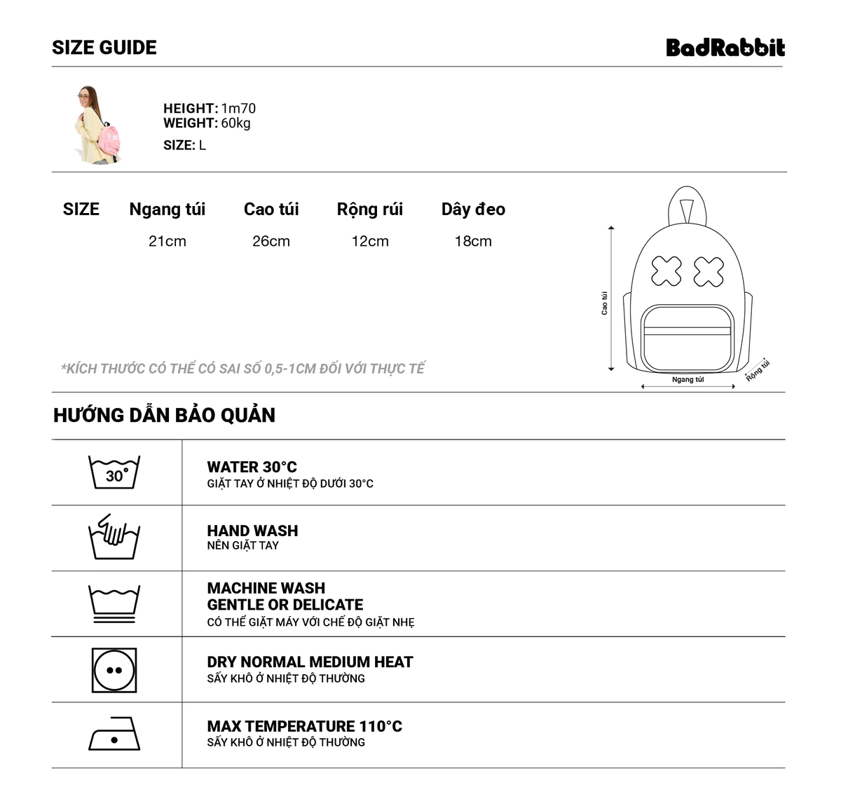 Balo Rabbit Backpack Mini - Local Brand Chính Hãng