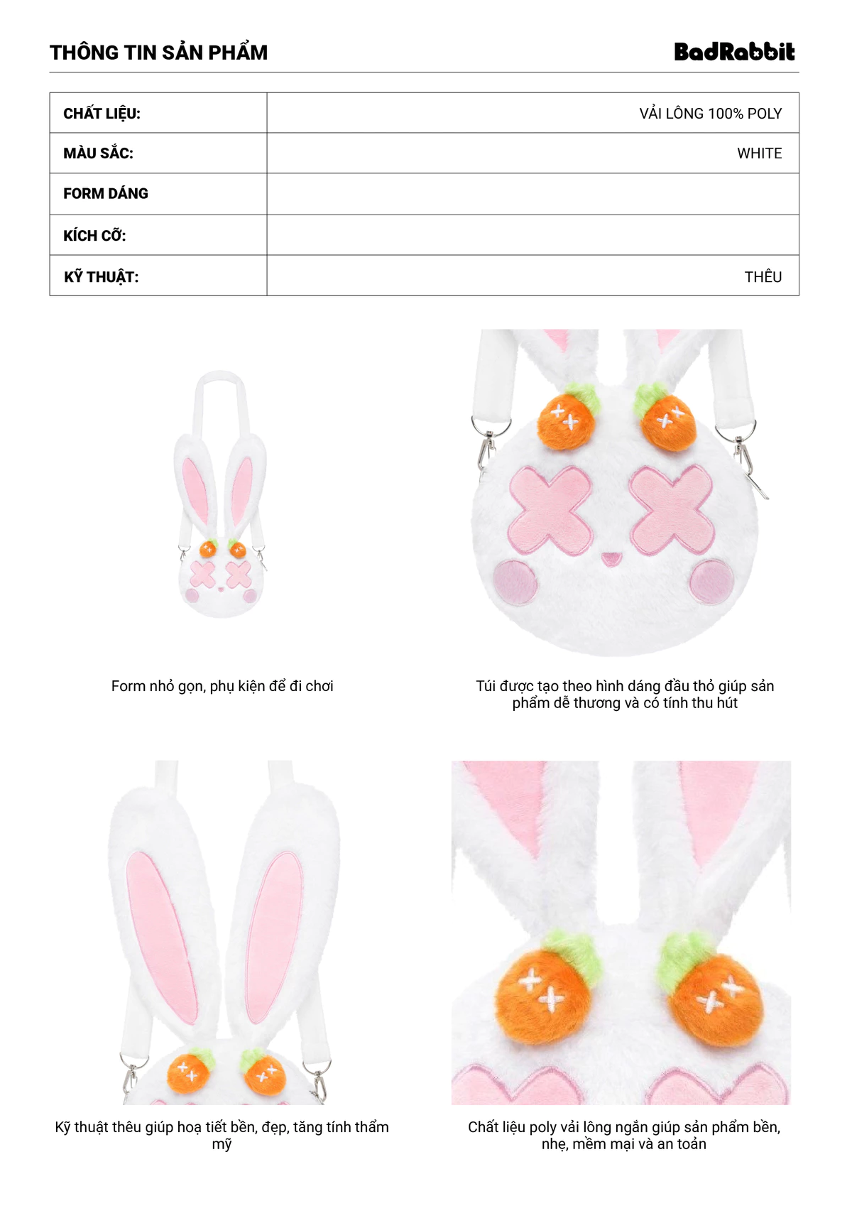 Túi Đeo Chéo Cutiepie Rabbit Mini Bag - Just Feel Collection - Local Brand Chính Hãng