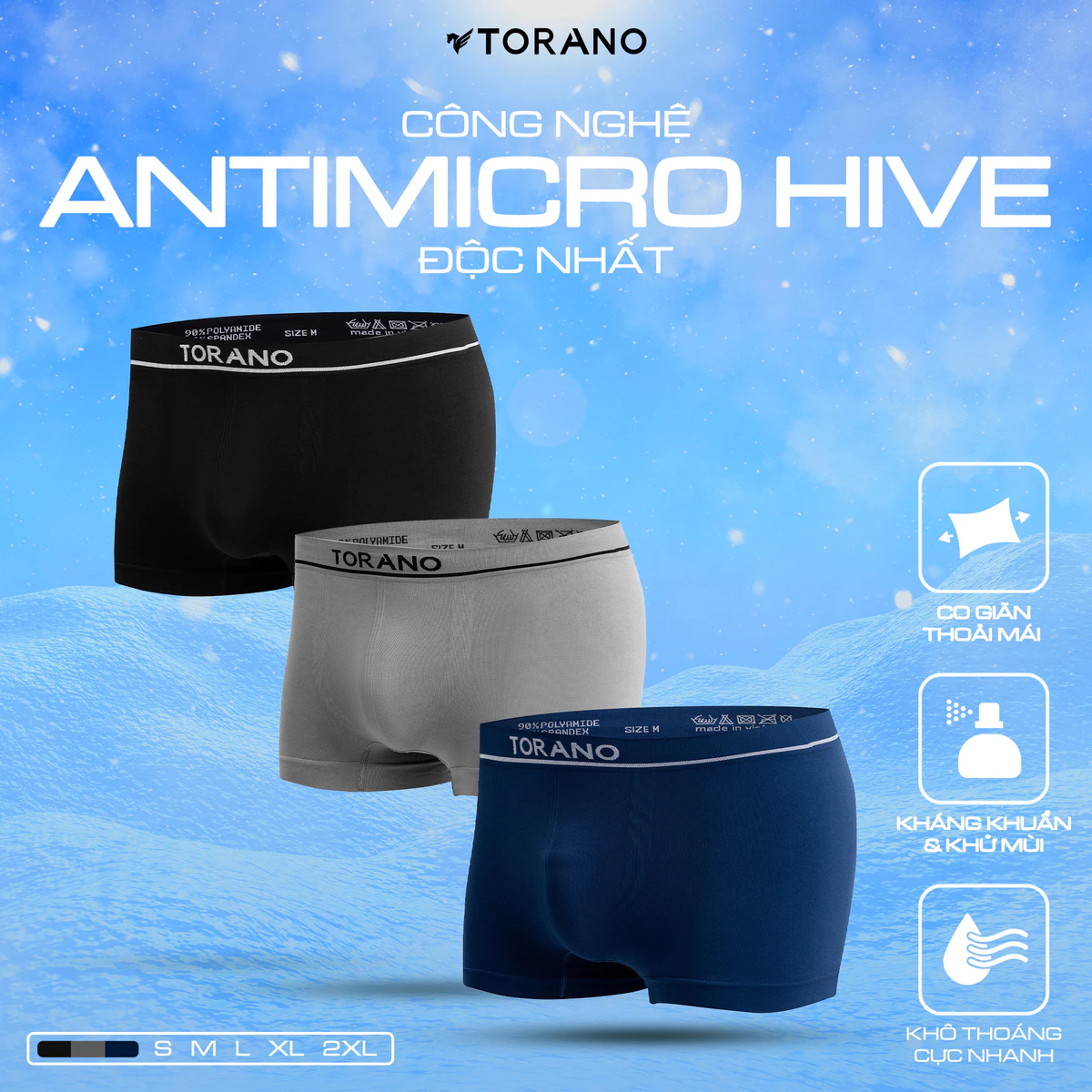 Combo Quần Lót Nam Torano Cao Cấp Men's UnderWear, Quần Sịp kháng khuẩn vải Siêu Đẹp DAUP006