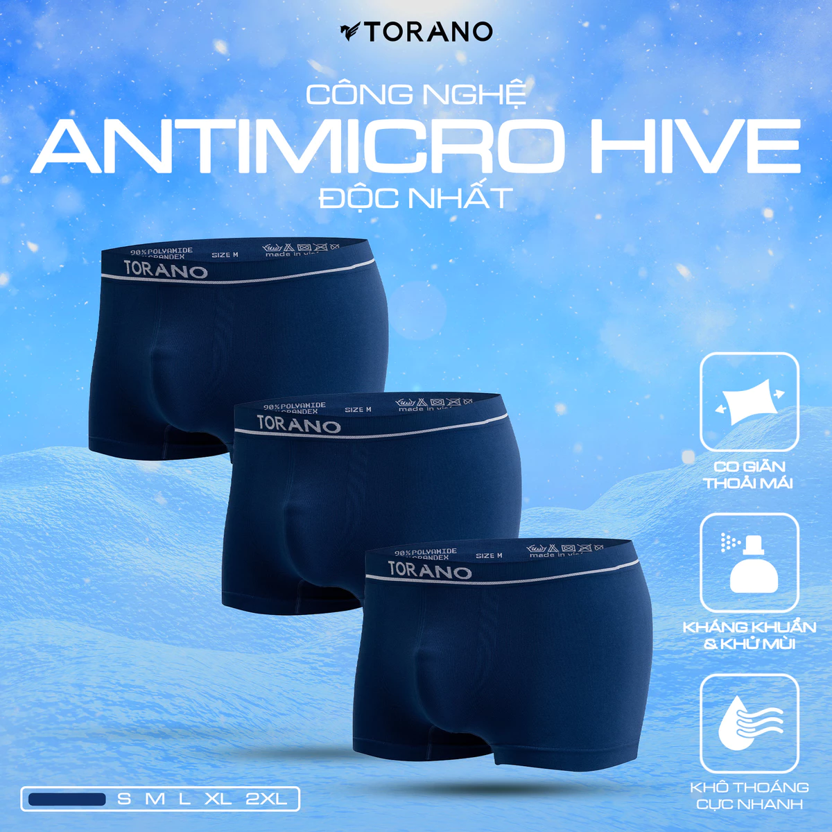 Combo Quần Lót Nam Torano Cao Cấp Men's UnderWear, Quần Sịp kháng khuẩn vải Siêu Đẹp DAUP006