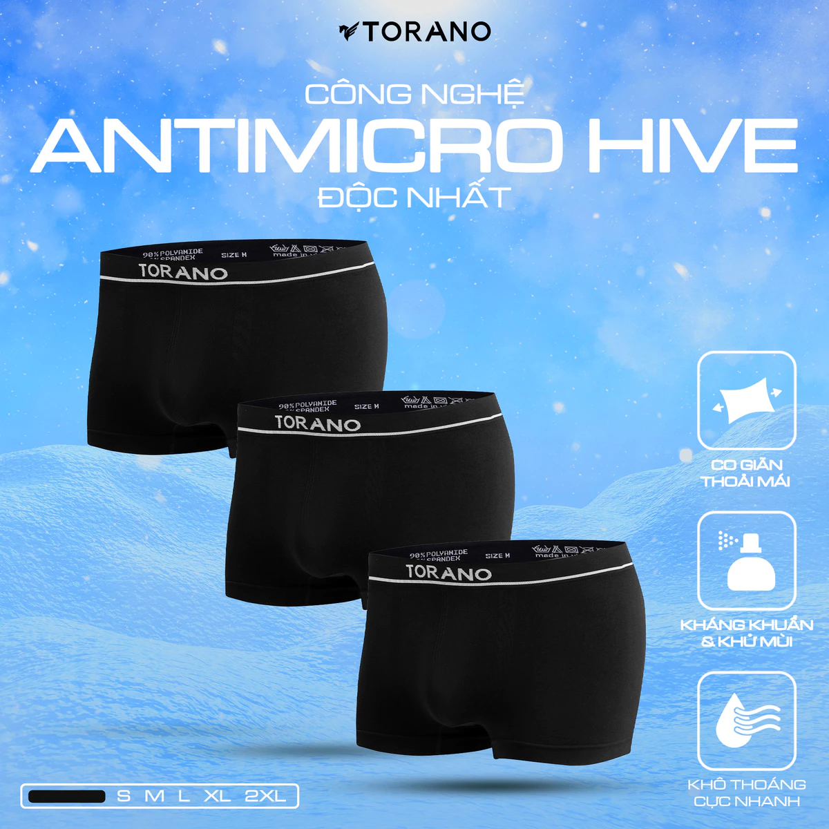 Combo Quần Lót Nam Torano Cao Cấp Men's UnderWear, Quần Sịp kháng khuẩn vải Siêu Đẹp DAUP006