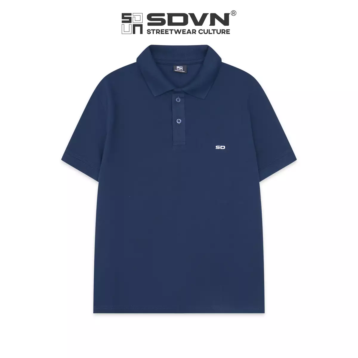Áo thun thêu Polo Unisex xẻ tà chất liệu vải thun 100% cotton cá sấu 4 chiều thoáng mát SDVN