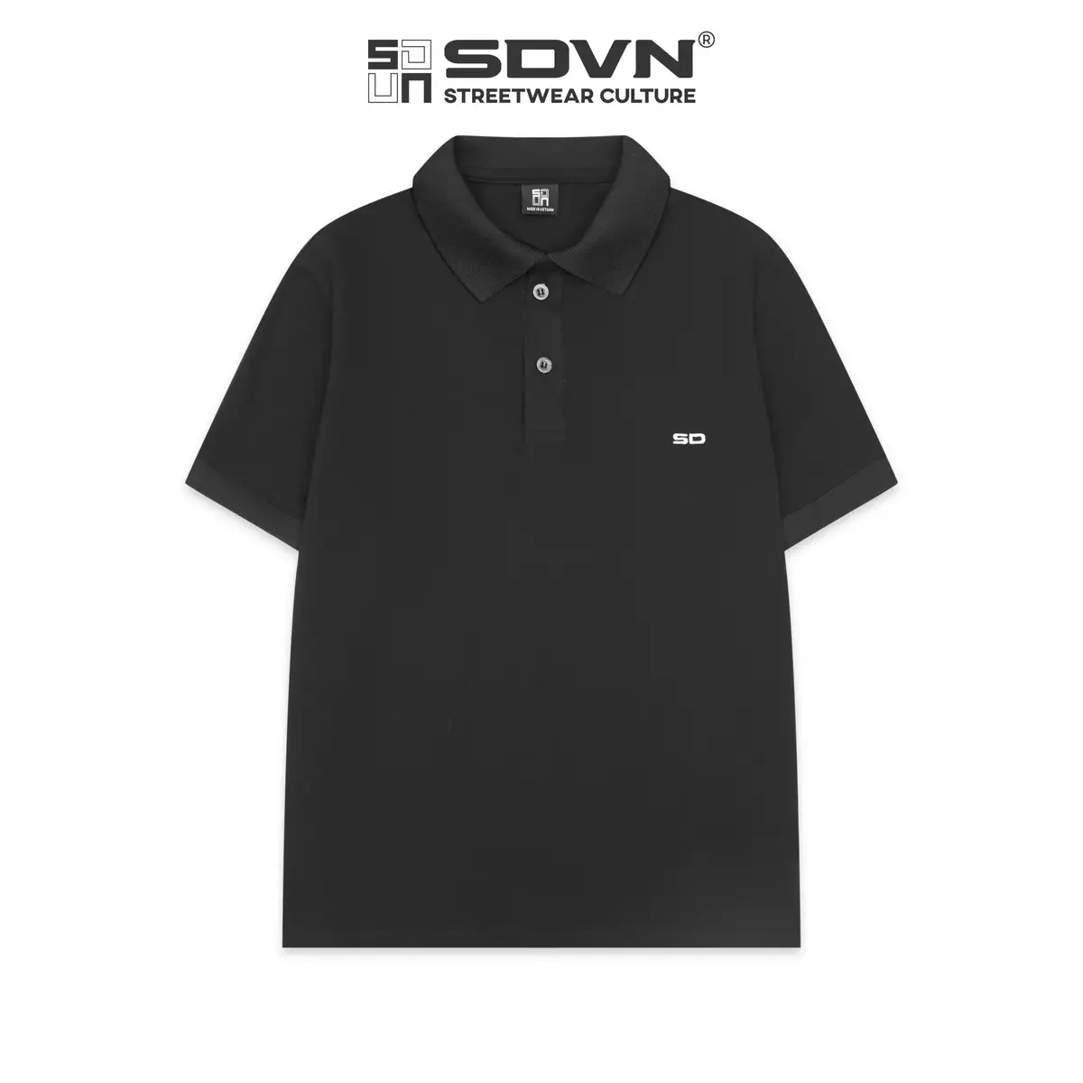Áo thun thêu Polo Unisex xẻ tà chất liệu vải thun 100% cotton cá sấu 4 chiều thoáng mát SDVN