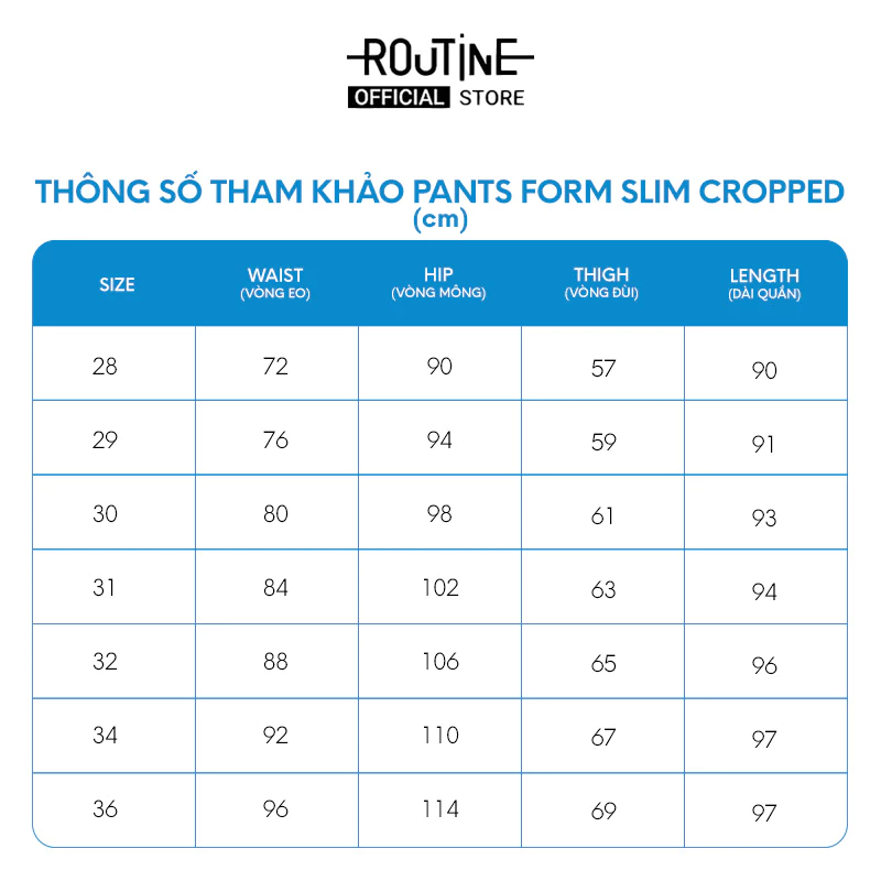 Quần Denim Nam Form Slim Cropped - Routine 10F25DPA033