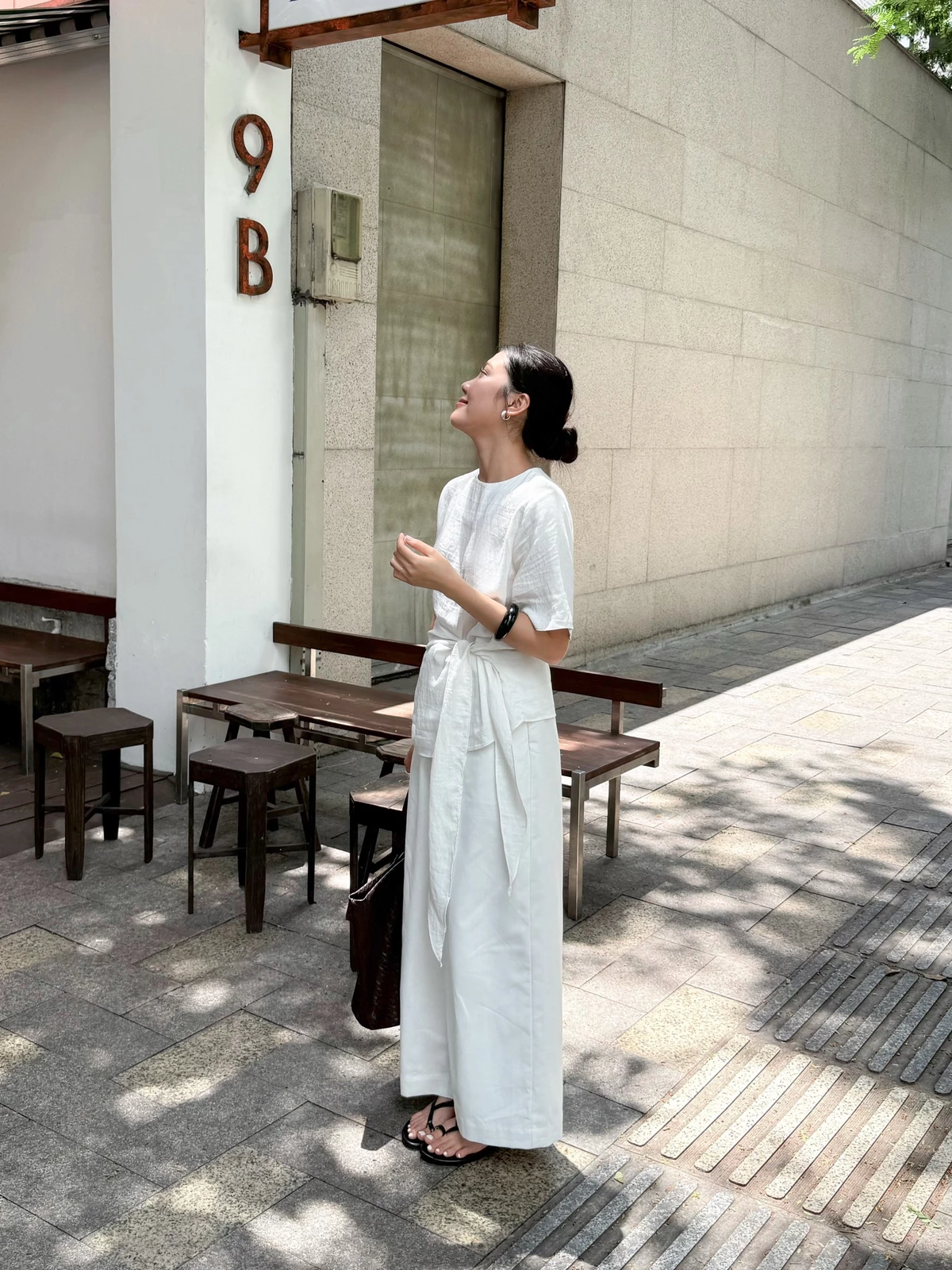 Áo cổ tròn tay ngắn cột dây mặc được nhiều kiểu 𝐒𝐎𝐌𝐒 | 𝐓𝐢𝐞 𝐓𝐨𝐩