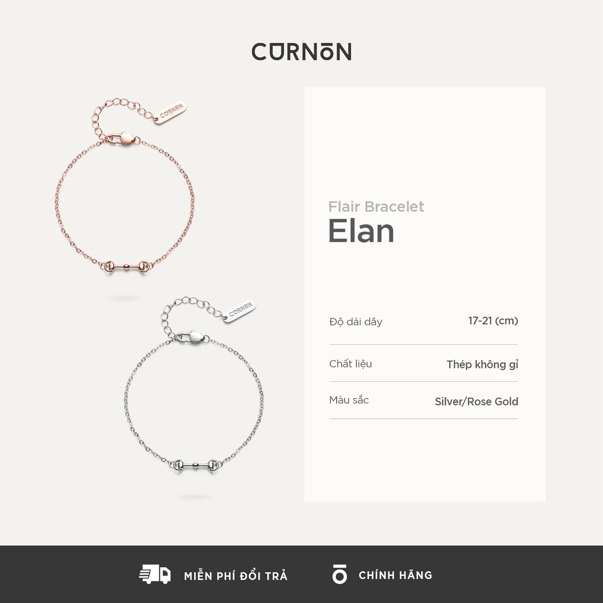Bộ Sưu Tập Vòng Tay Xích Curnon Flair Collection - Trang Sức Vòng Xích Phong Cách, Mạnh Mẽ - Chất Liệu Thép Không Gỉ