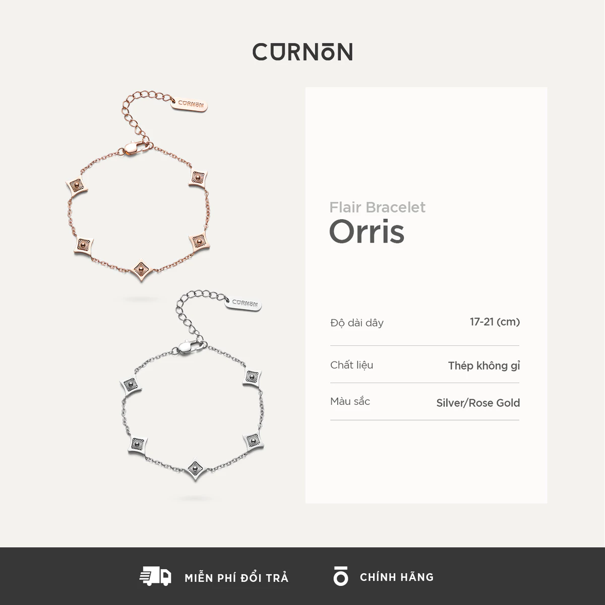 Bộ Sưu Tập Vòng Tay Xích Curnon Flair Collection - Trang Sức Vòng Xích Phong Cách, Mạnh Mẽ - Chất Liệu Thép Không Gỉ