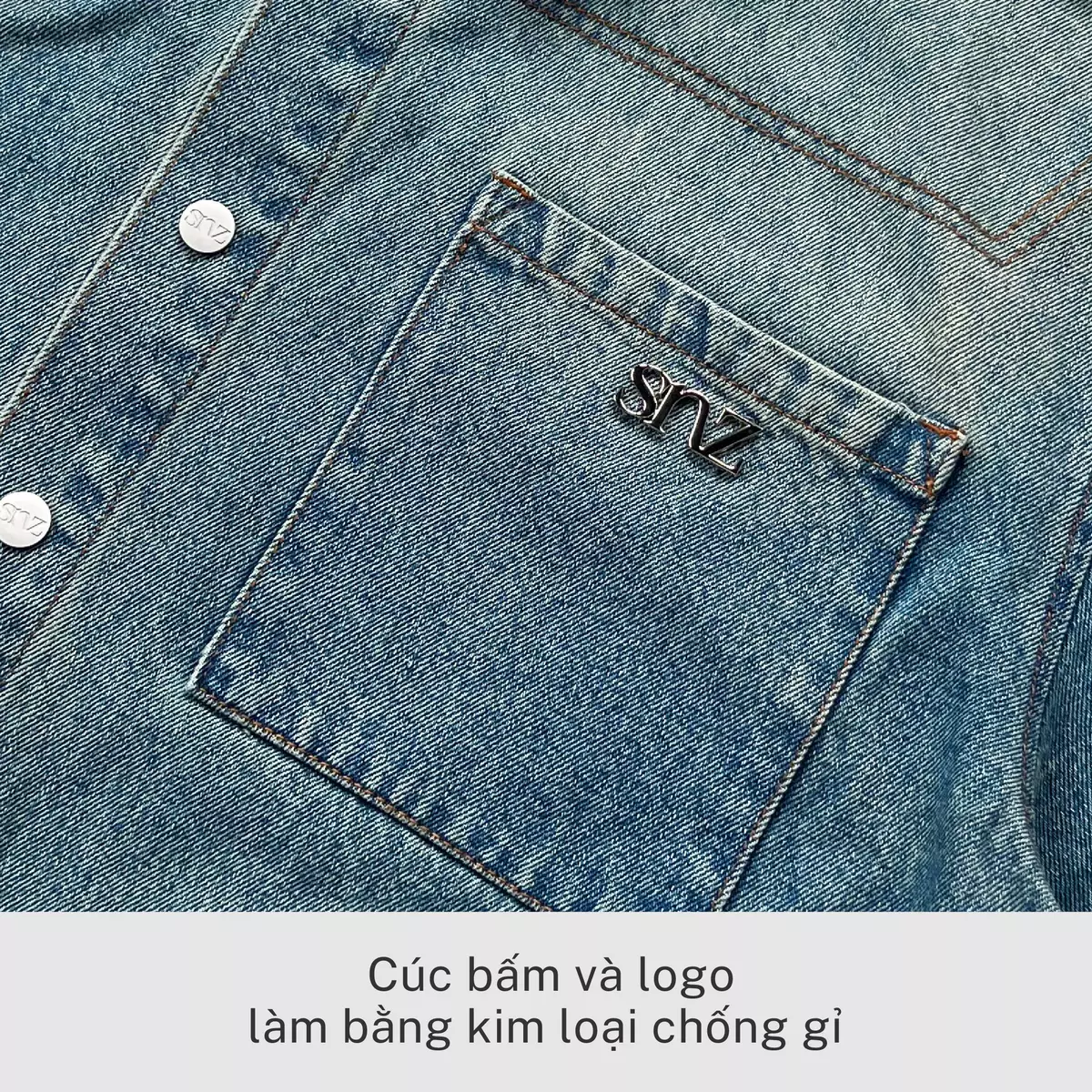 Áo Sơ Mi Oversized SNAZZY Unisex Chất Liệu Denim Chính Hãng - ARCTIC FLOW
