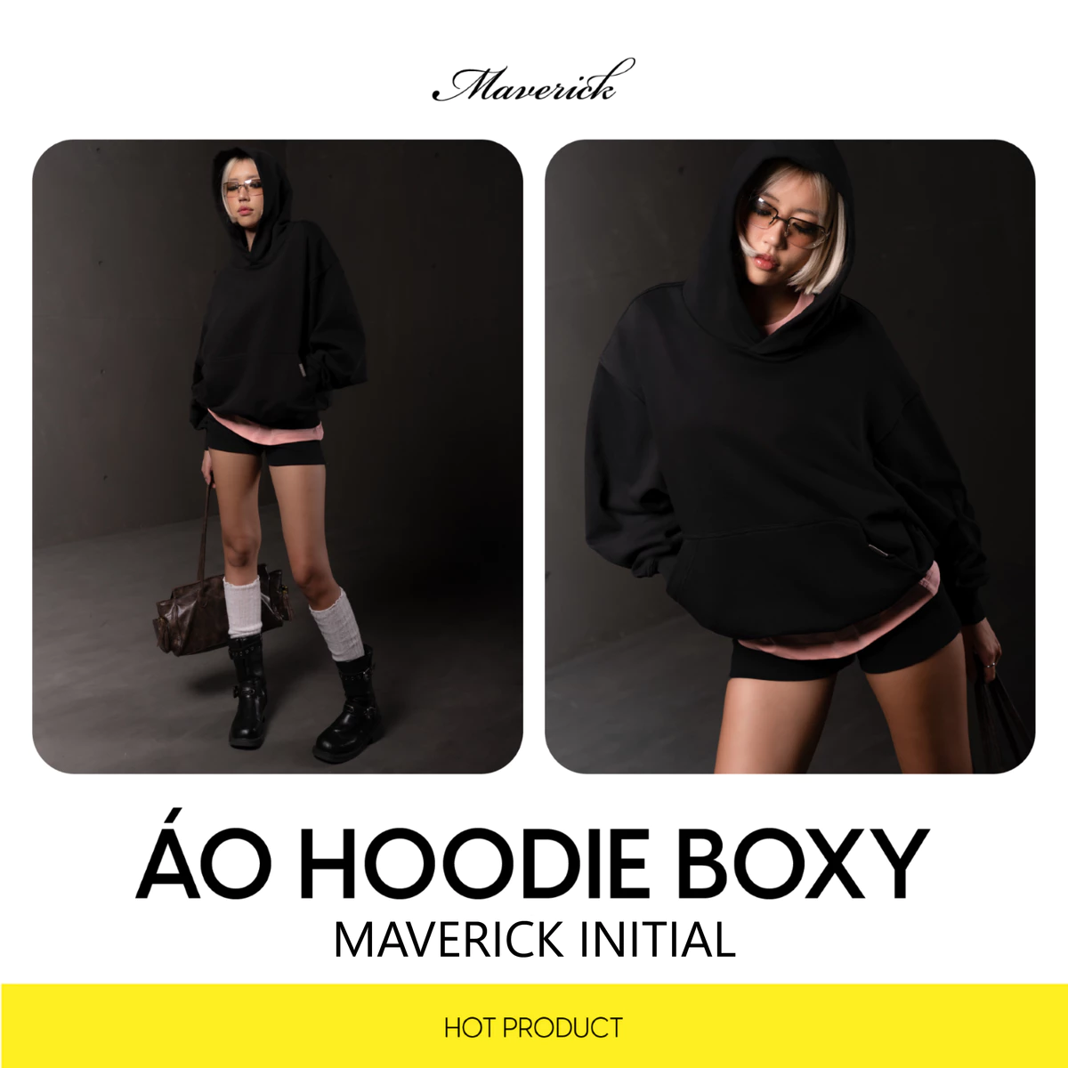 Áo Hoodie MVRK Initial Unisex Boxy 440GSM Chất Nỉ Chân Cua Dày Dặn Thấm Hút Chống Nắng Tốt
