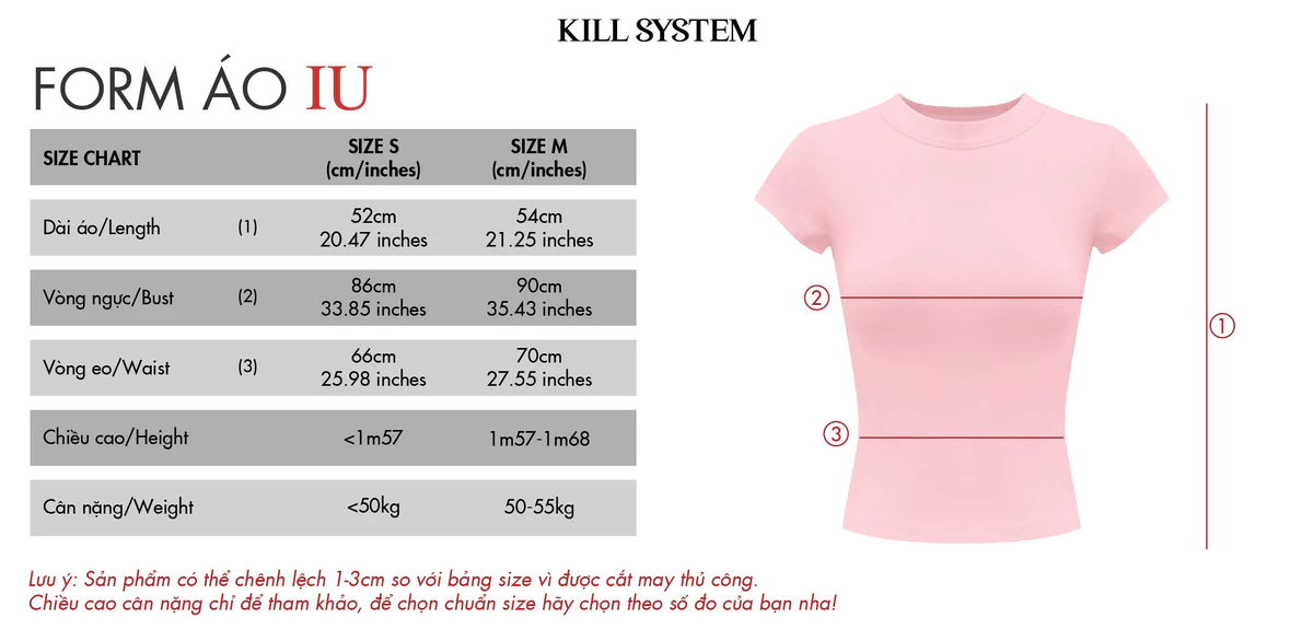 Áo baby tee form body siêu tôn dáng IU - 𝐊𝐈𝐋𝐋 𝐒𝐘𝐒𝐓𝐄𝐌