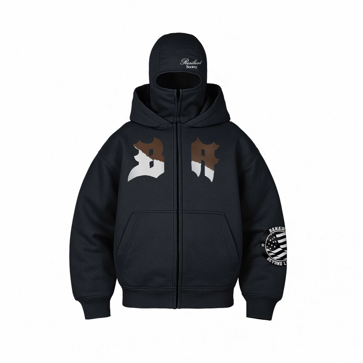 Áo Ninja Hoodie Nỉ Bông Unisex Banawa - Zip Hoodie Badass Monogram | Local Brand Chính Hãng