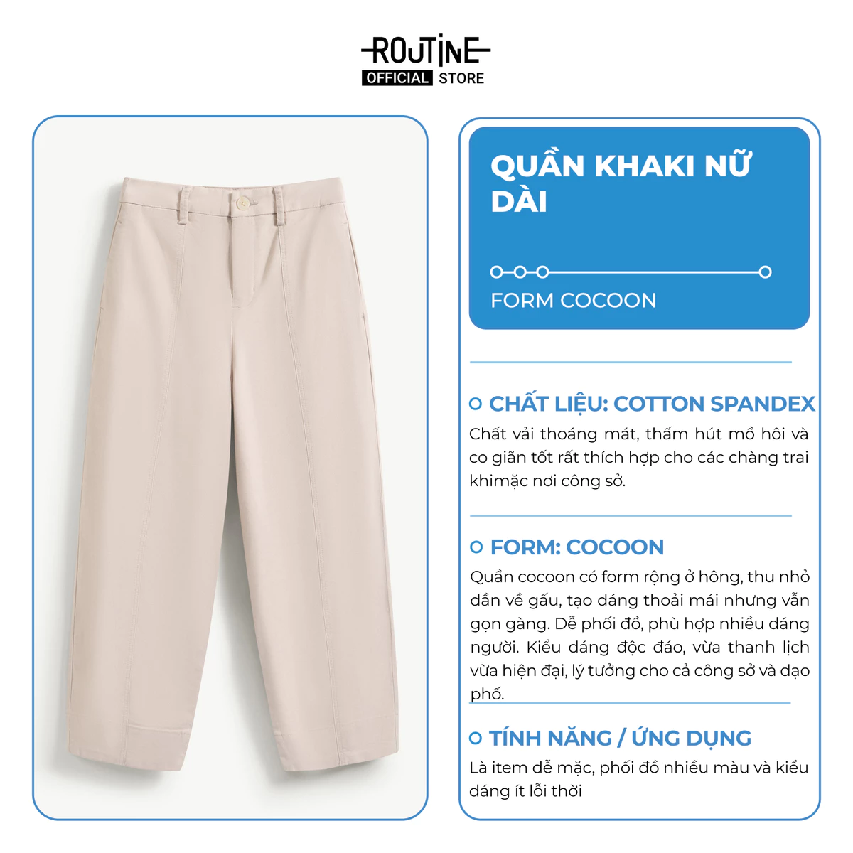Quần Kaki Nữ Form Cocoon - Routine 10F24PCAW001R1