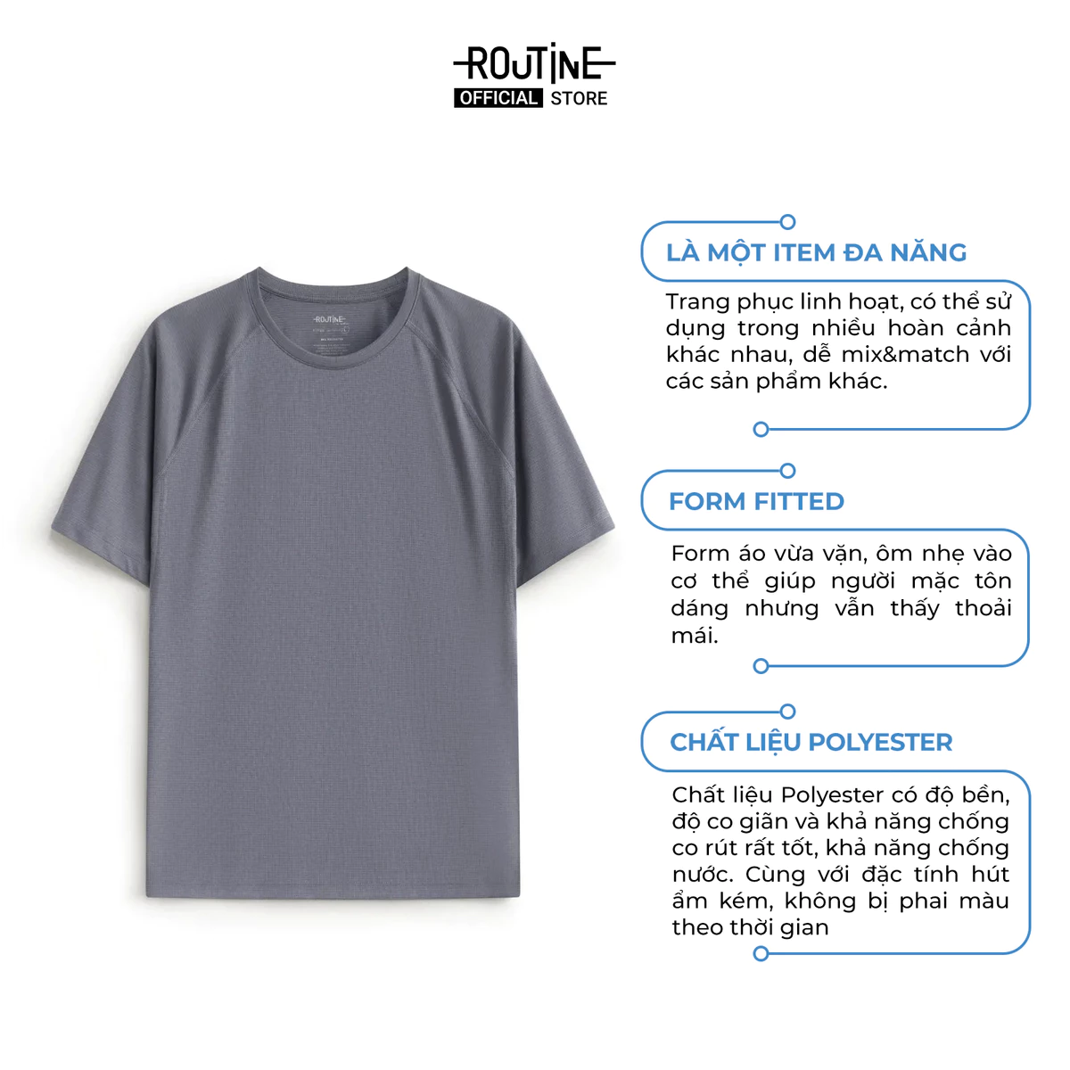 Áo Thun Thể Thao Tay Ngắn Nam Active Wear Form Fitted - Routine 10S25TSSA001
