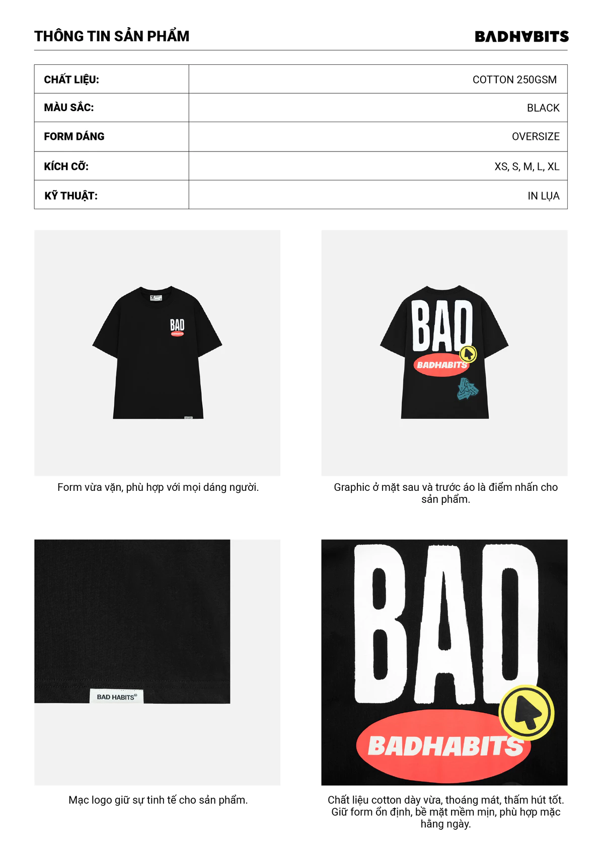 Áo Thun Bad Icon Tee - Su23 Collection - Local Brand Chính Hãng