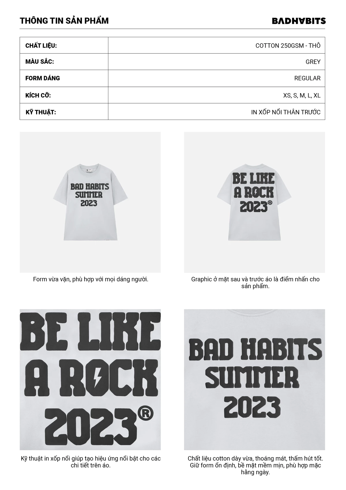 Áo Thun B-Rocker Tee - Su23 Collection - Local Brand Chính Hãng