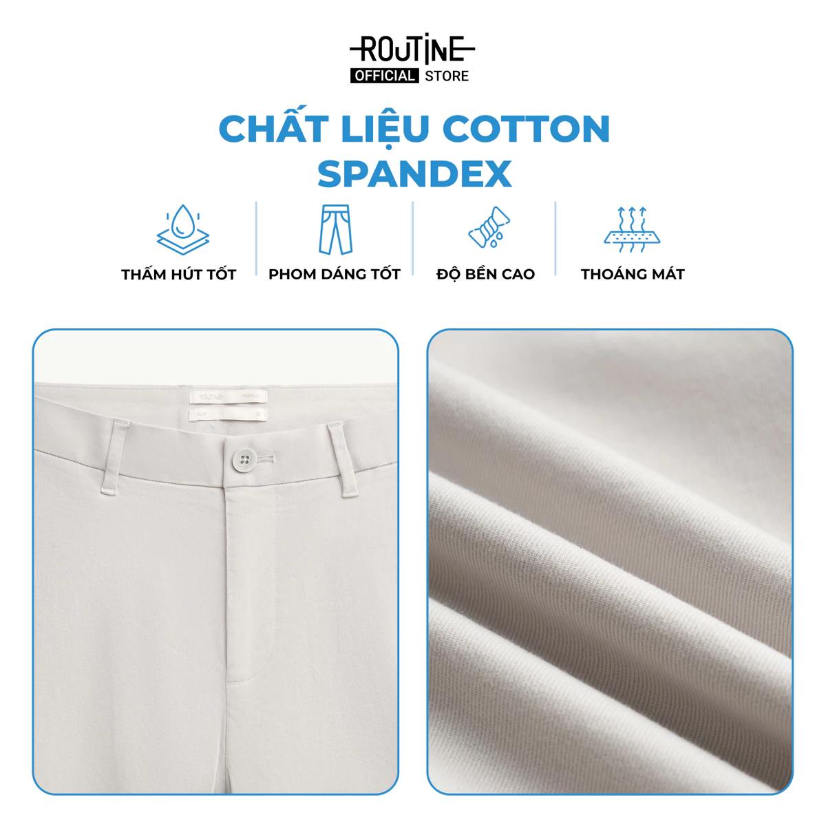 Quần Kaki Dài Nam Cotton Trơn Form Slim - Routine 10S25PCA016