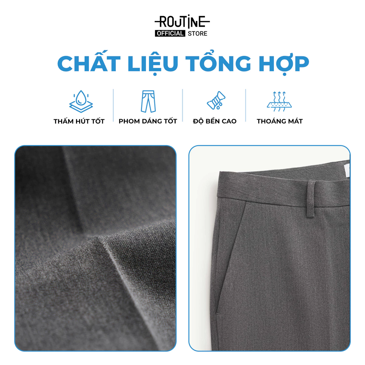 Quần Tây Dài Nam Trơn Form Slim - Routine 10F24PFO044R1
