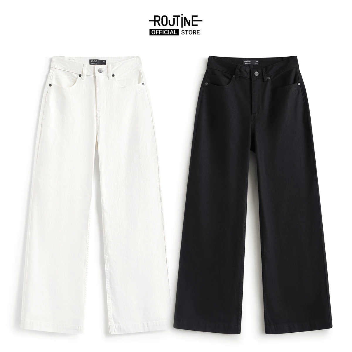 Quần Jeans Nữ Ống Loe Thêu Nhỏ Basic Form Flare - Routine 10S25DPAW024