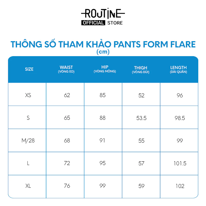 Quần Jeans Nữ Ống Loe Thêu Nhỏ Basic Form Flare - Routine 10S25DPAW024