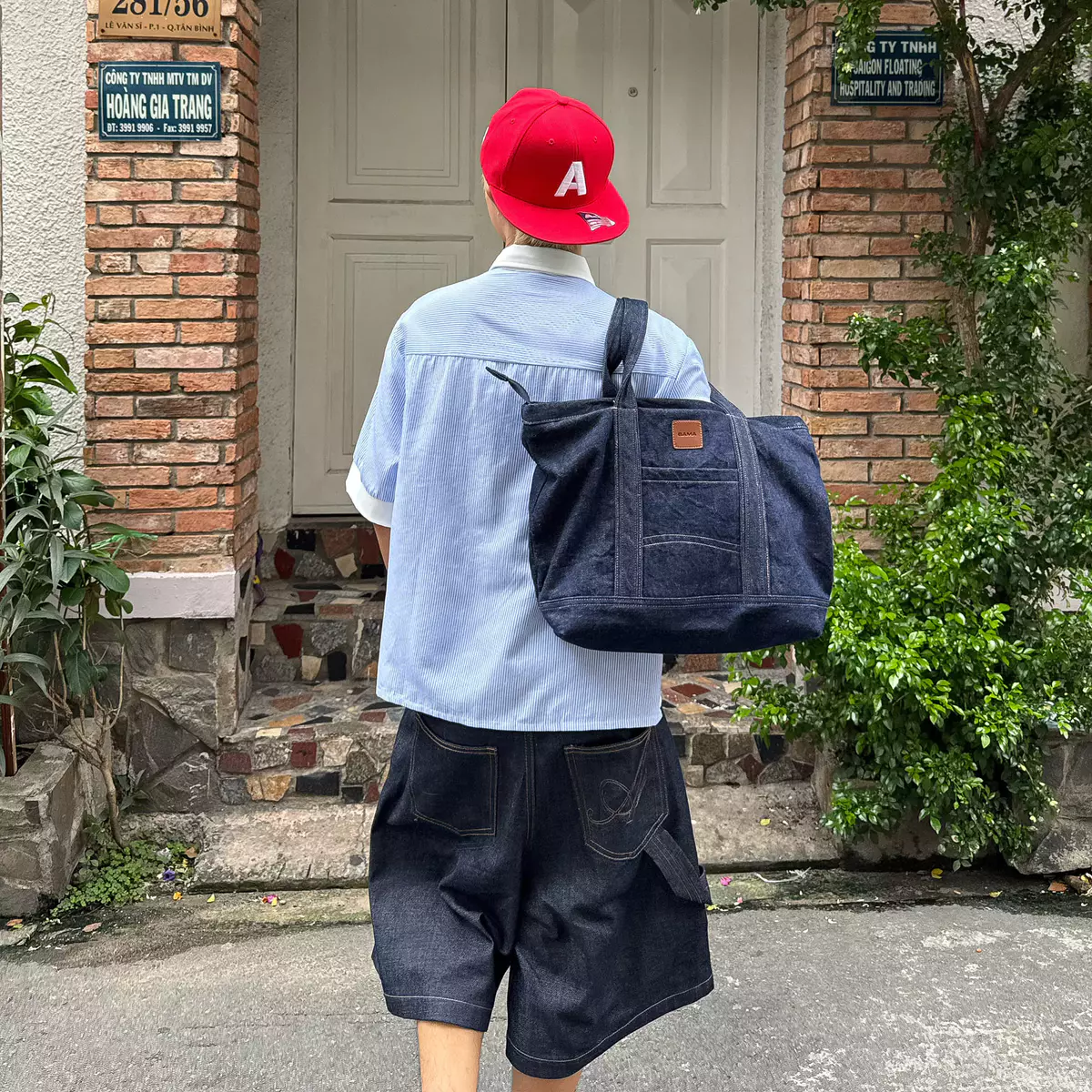 Túi tote đeo vai nam nữ BAMA Classic Denim Totes chống nước nhiều ngăn đi làm đi chơi dạo phố