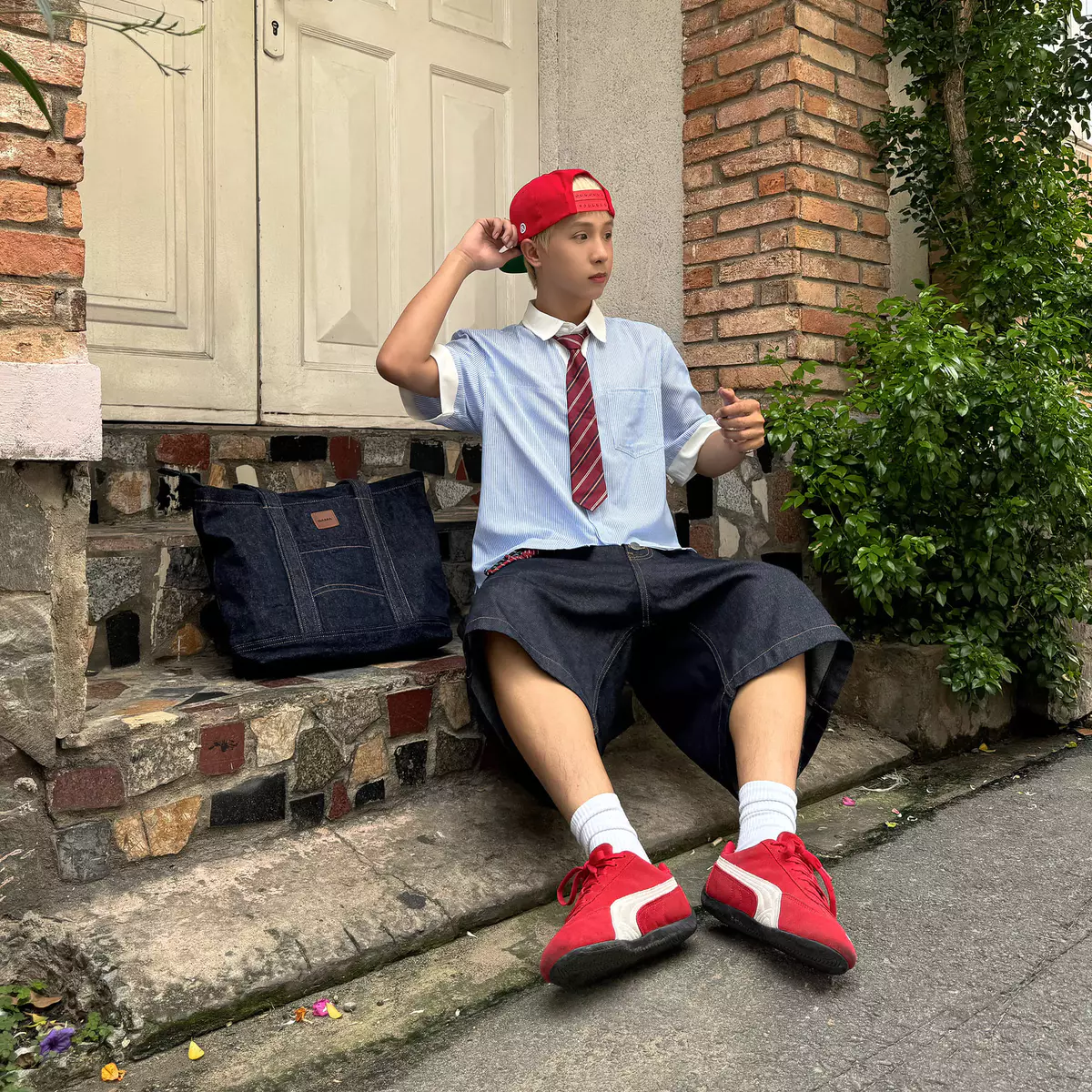 Túi tote đeo vai nam nữ BAMA Classic Denim Totes chống nước nhiều ngăn đi làm đi chơi dạo phố