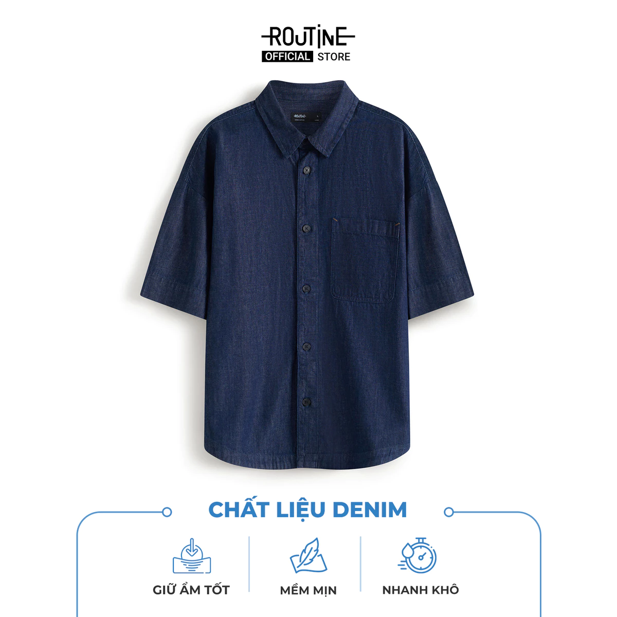 Áo Sơ Mi Denim Unisex Form Loose - Routine 10S25DSHU054