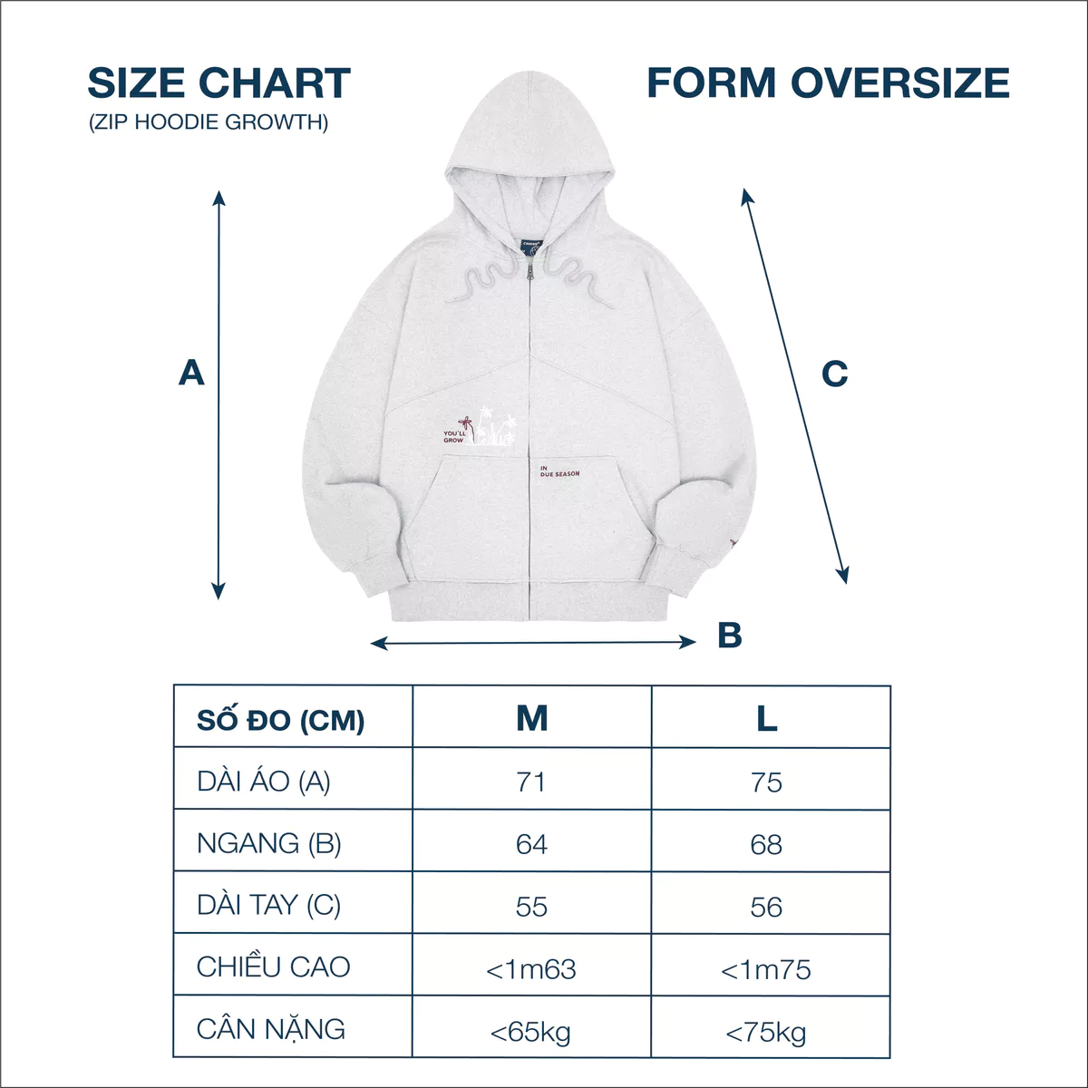 Áo Hoodie Zip GROWTH Cinder Form Rộng Oversize, Local Brand Chính Hãng