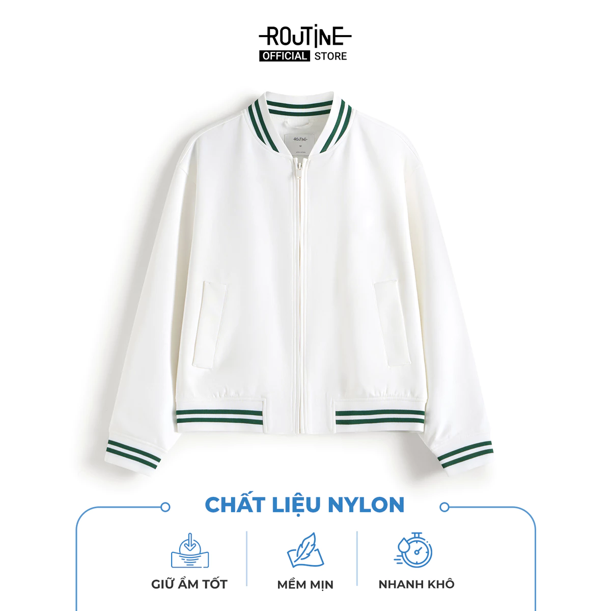 Áo Khoác Bomber Nam Phối Rib Hình In Khóa Kéo Form Regular - Routine 10S25JAC001
