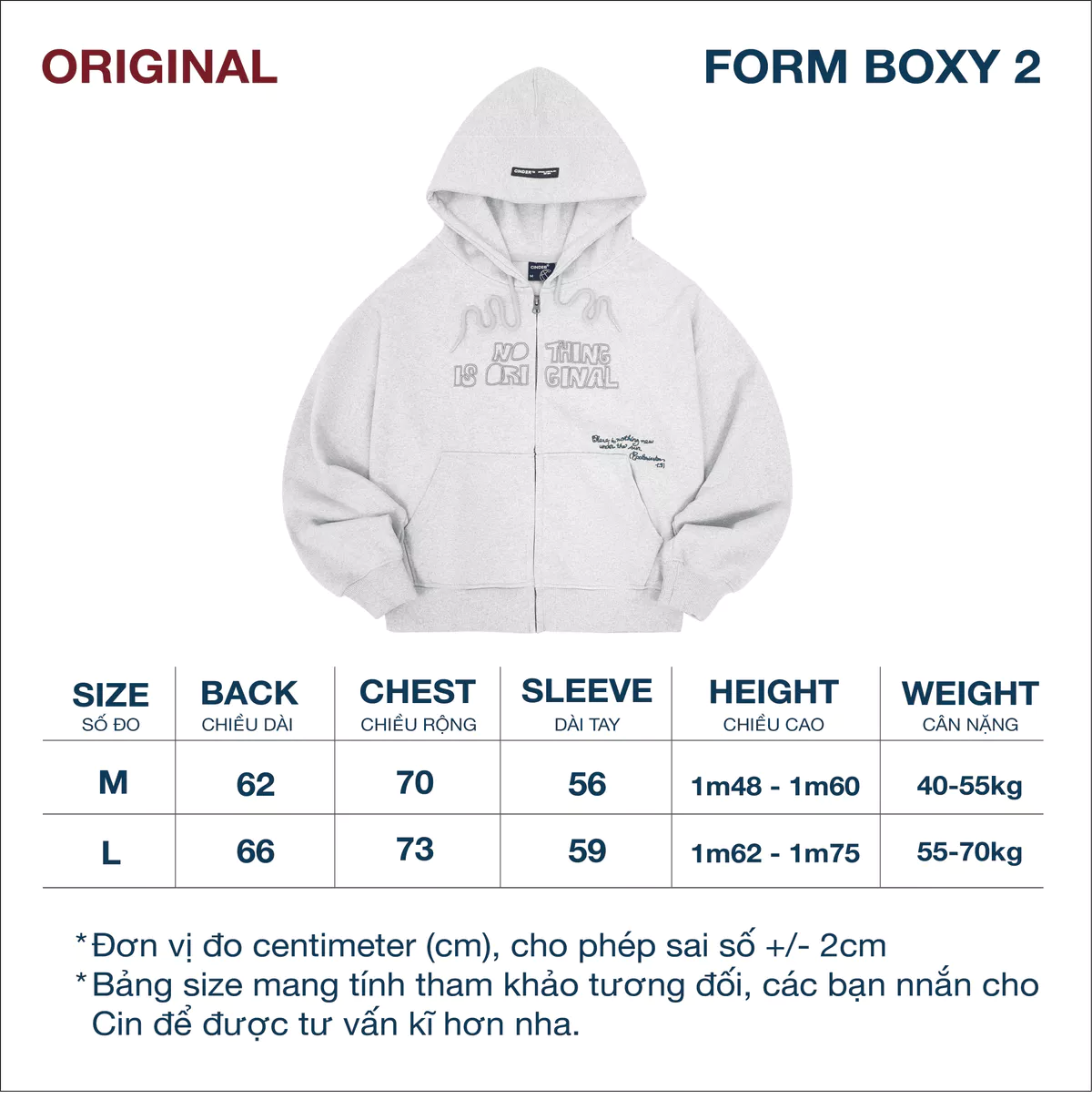 Áo Hoodie Zip Boxy ORIGINAL Cinder Form Đẹp Thêu Nổi 3D Cao Cấp, Local Brand Chính Hãng