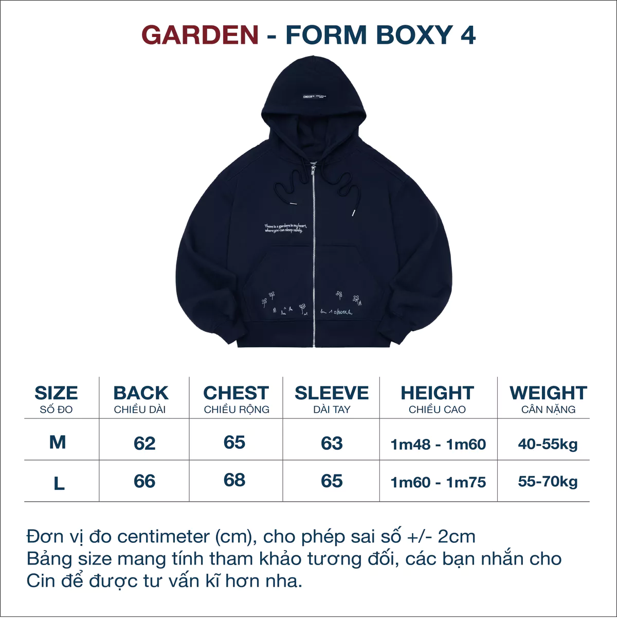Áo Hoodie Zip Boxy GARDEN Cinder Form Đẹp, Local Brand Chính Hãng