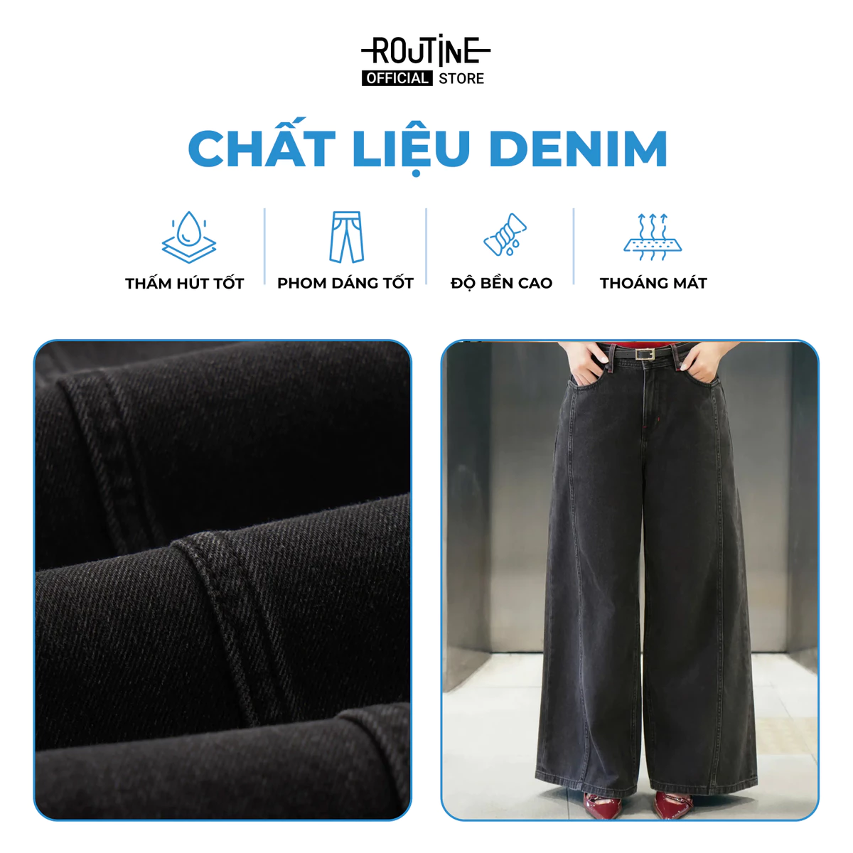 Quần Denim Nữ Form Straight - Routine 10F24DPAW026