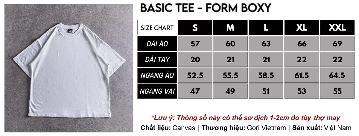 Áo Thun Tee Wash Form Boxy Chất Liệu Cotton Cao Cấp Gori Vietnam