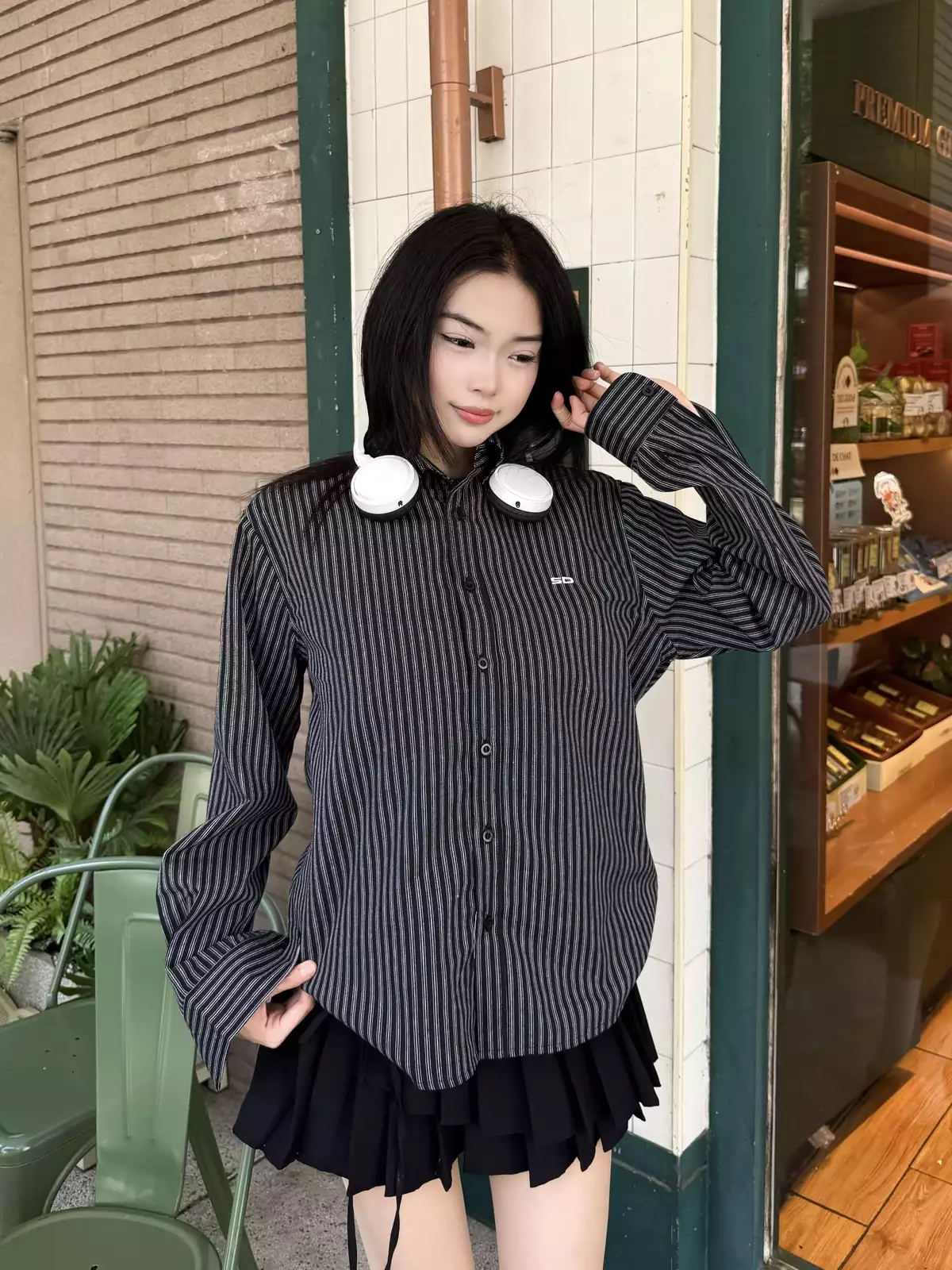 Áo sơ mi dài tay METRO STRIPE Unisex Nam Nữ - Thiết kế phong cách đường phố - Brand chính hãng SDVN