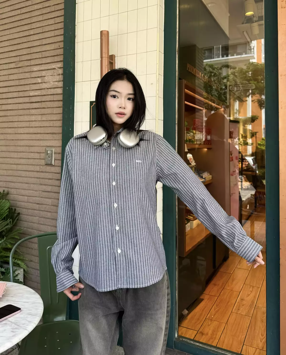 Áo sơ mi dài tay METRO STRIPE Unisex Nam Nữ - Thiết kế phong cách đường phố - Brand chính hãng SDVN