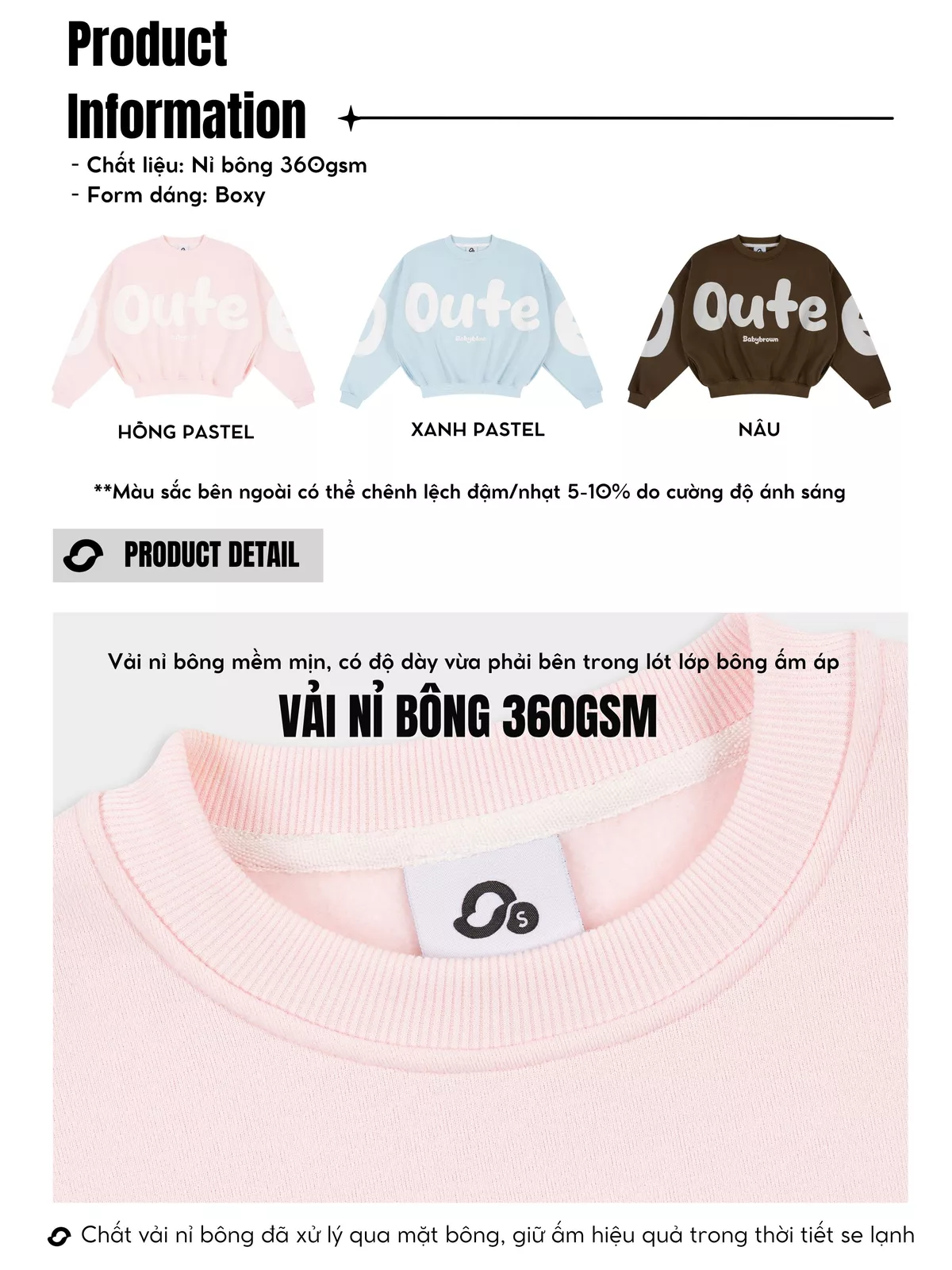 Sweater Outerity OEOE Form Boxy / Nỉ Bông Dày Dặn Unisex Nam Nữ
