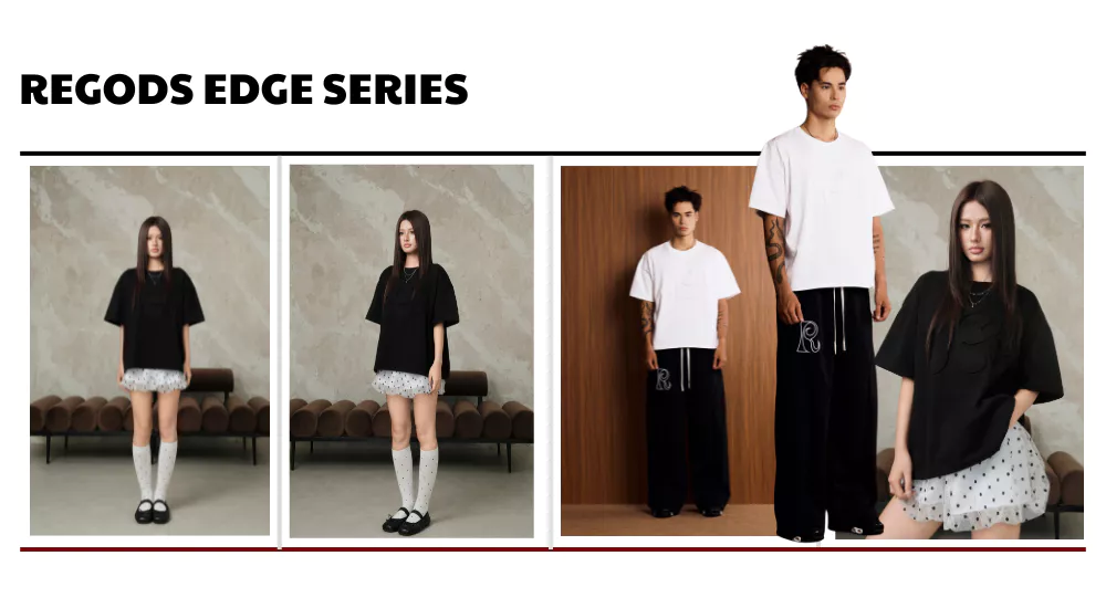Áo thun dập nổi 3D REGODS form rộng unisex nam nữ cotton 255gsm cổ tròn - TEE SCULPTED REGODS